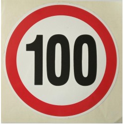 Стикер 100 км/ч голям