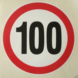 Стикер 100 км/ч голям