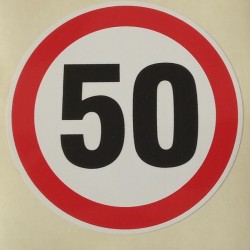 Стикер 50 км/ч голям