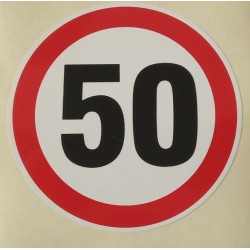 Стикер 50 км/ч голям