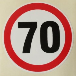 Стикер 70 км/ч голям