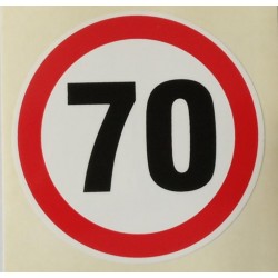 Стикер 70 км/ч голям