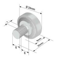 Ролка за брезентова щора 24x7 mm