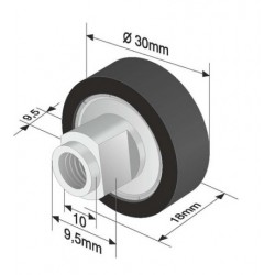 Ролка за брезентова щора 30x9.5 mm