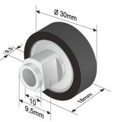 Ролка за брезентова щора 30x9.5 mm