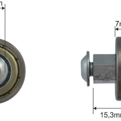 Ролка за брезентова щора 24x7 mm