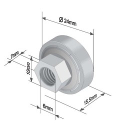 Ролка за брезентова щора 24x7 mm