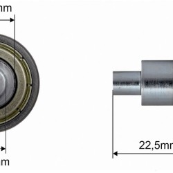 Ролка за брезентова щора 24x7 mm
