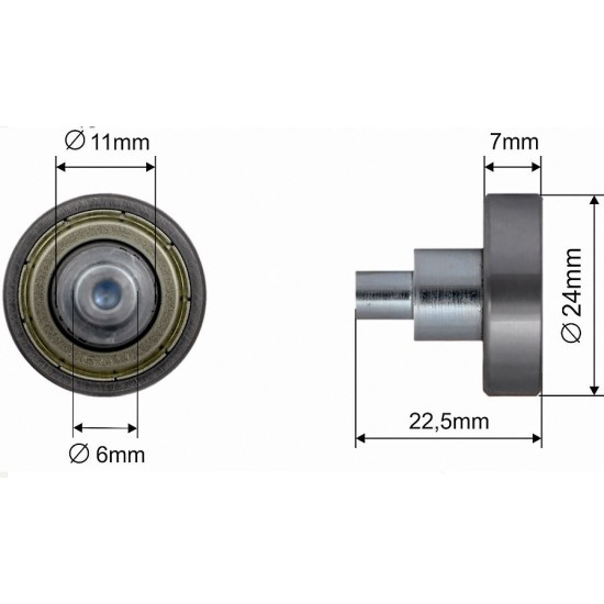 Ролка за брезентова щора 24x7 mm