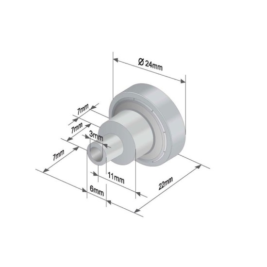 Ролка за брезентова щора 24x7 mm