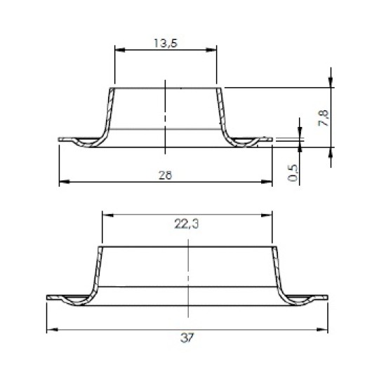 Капси за брезент 22x13x8 mm никелирани