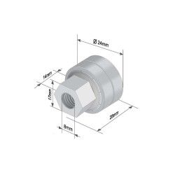Ролка за брезентова щора 24x14 mm