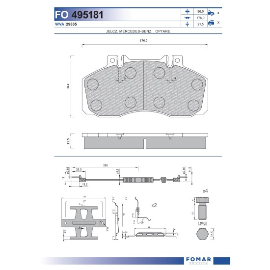 29835 Дискова накладка Roulunds 55495181PRO