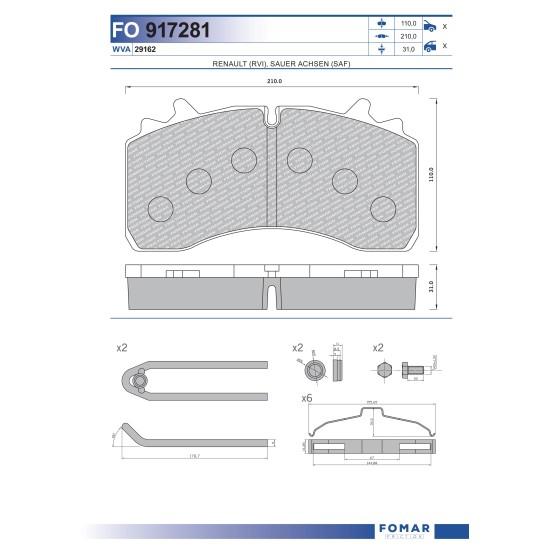 29162 Дискова накладка Roulunds 55917281PRO
