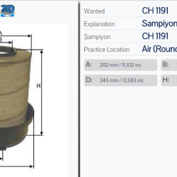 Въздушен филтър Sampiyon CH 1191