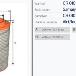 Въздушен филтър Sampiyon CR 0107