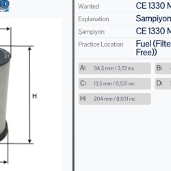 Горивен филтър Sampiyon CE 1330 ME/1