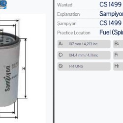 Горивен филтър Sampiyon CS 1499 M