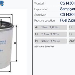 Горивен филтър Sampiyon CS 1430 MLV