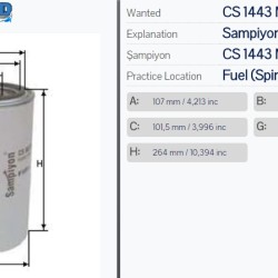 Горивен филтър Sampiyon CS 1443 M