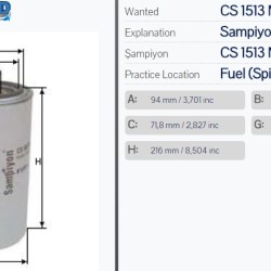Горивен филтър Sampiyon CS 1513 M
