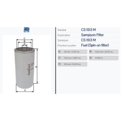 Горивен филтър Sampiyon CS 1513 M