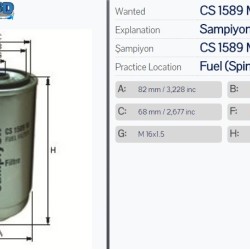 Горивен филтър Sampiyon CS 1589 M