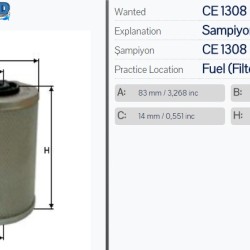Горивен филтър Sampiyon CE 1308 MK