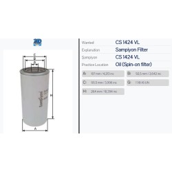 Маслен филтър Sampiyon CS 1424 VL