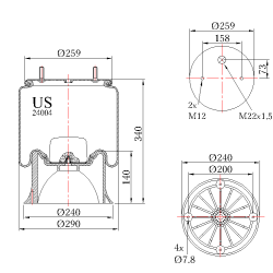 Въздушна възглавница US 24004KPP03