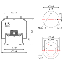 Въздушна възглавница US 24023K